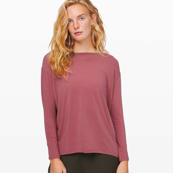 lululemon Back In Action Long Sleeve Moss Rose Size 0 - Picture 4 of 5